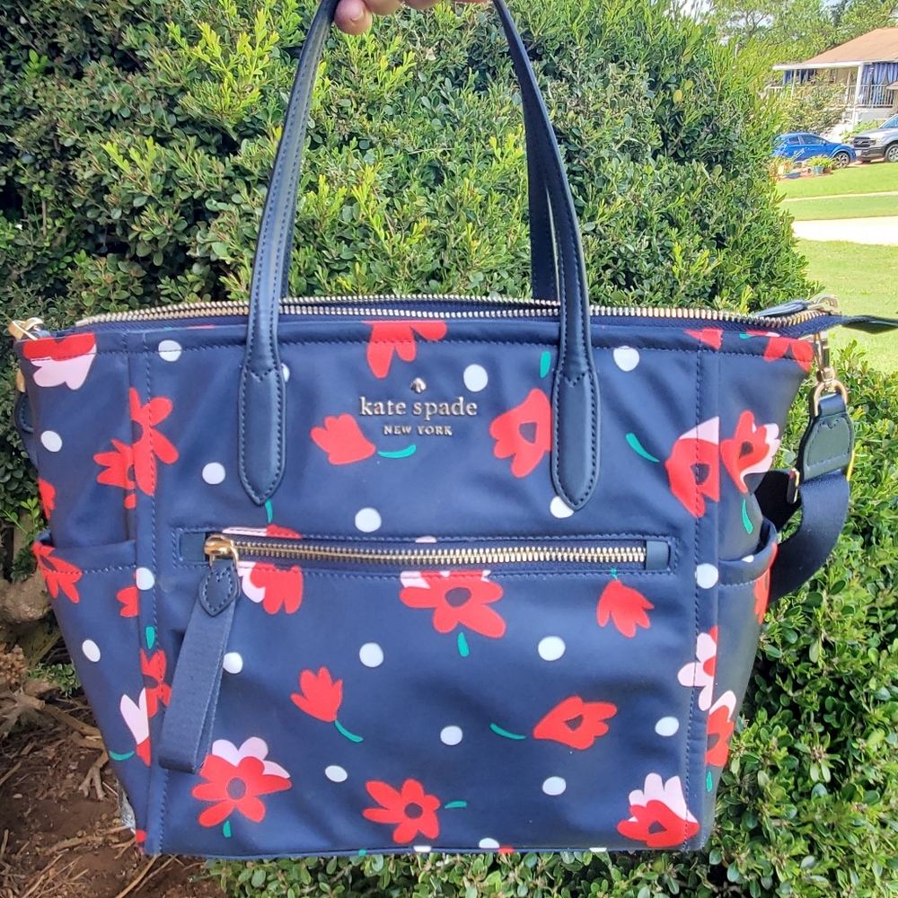 New kate spade ♠️ Chelsea Whimsy Floral Medium Nylon Satchel